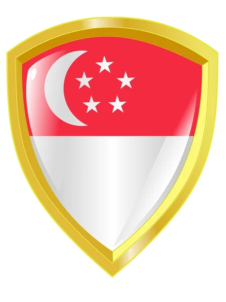 Emblema de oro de Singapur — Vector de stock