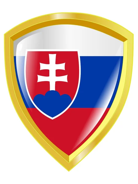 斯洛伐克印有金色国徽 — 图库矢量图片