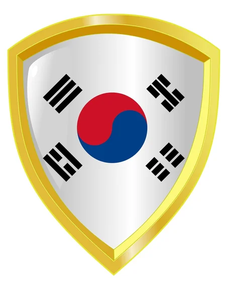 Emblema de oro de Corea del Sur — Vector de stock