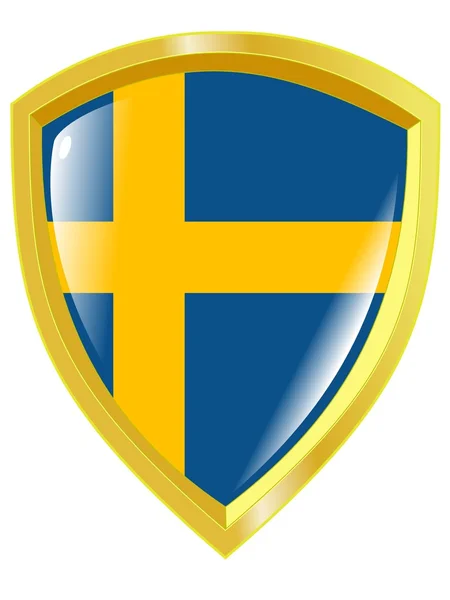 Emblema de oro de Suecia — Vector de stock