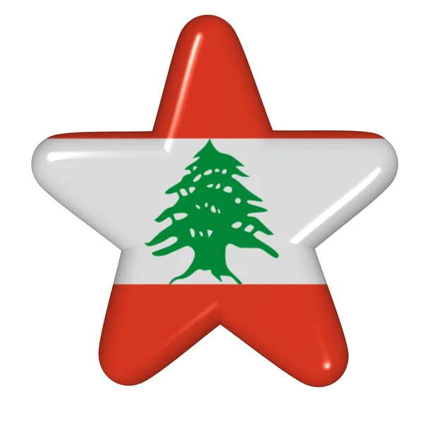 Star in colors of Lebanon — Stock Photo, Image