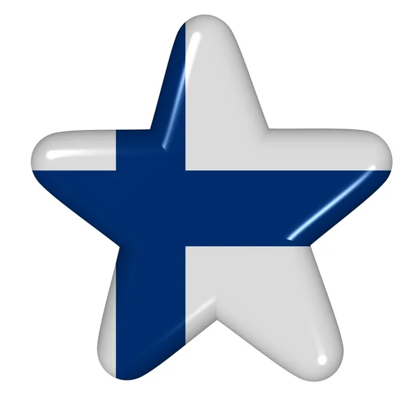 Gwiazda w kolorach Finlandii — Zdjęcie stockowe