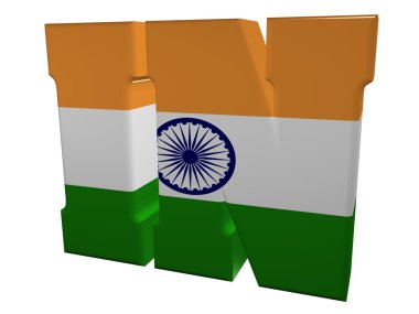 3d Internet top level domain of India clipart