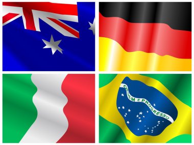 Collection of waiving flags clipart