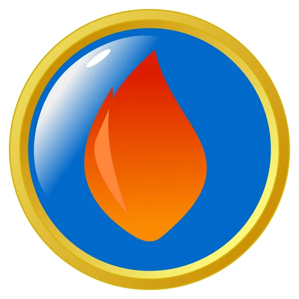 Burning button — Stock Vector