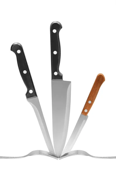 Késsel és villával — Stock Fotó