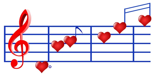 Muziek van hart — Stockvector