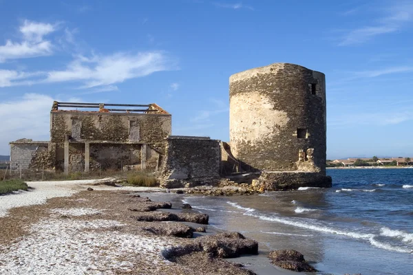 Sentry Horige toren op kust, Sardinië — Stockfoto