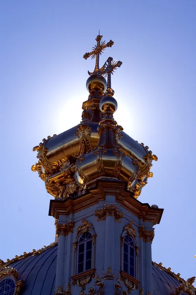 stock image Shining gold domes of Russian orthodox c