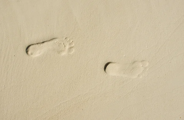 stock image Human traces on sand