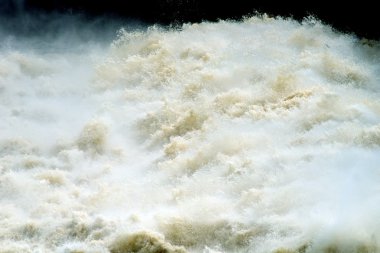 Water under a dam of hydroelectric power clipart