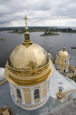 Gold domes of orthodox church (2) clipart