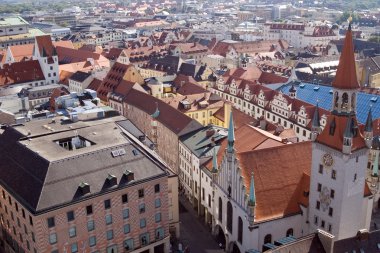 Tile roofs of Munich, Germany (1) clipart