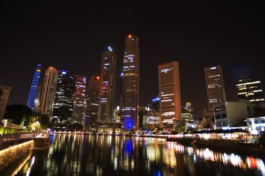 Singapur - Sehir Merkezi, gece görüş