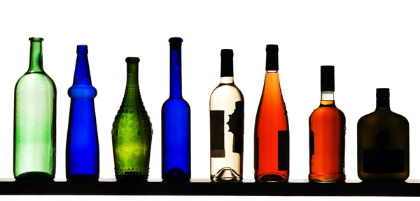 stock image Color bottles on a white background