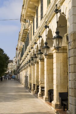 Arches and lanterns, Corfu, Greece clipart