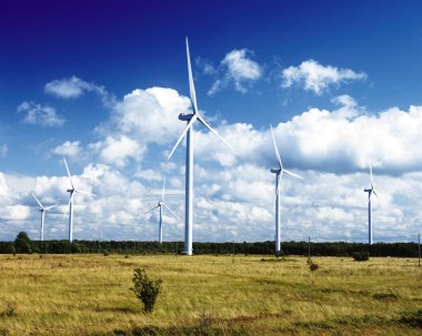 Wind power stations clipart