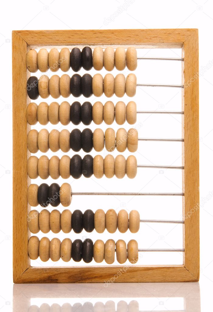 Obsolete wooden abacus