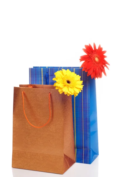 Dos bolsas de papel para regalos —  Fotos de Stock