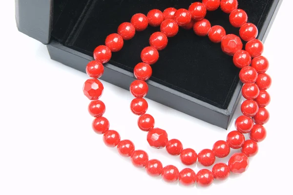 Red coral beads — Stock Photo, Image