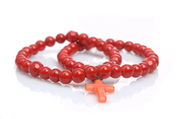 stock image Red coral beads