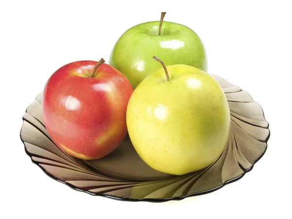 Äpfel auf dem Teller — Stockfoto