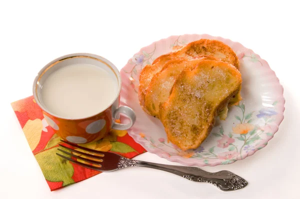 Toast and milk — Stock Photo, Image