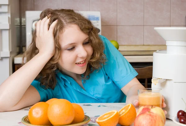 stock image Girl in kitchen