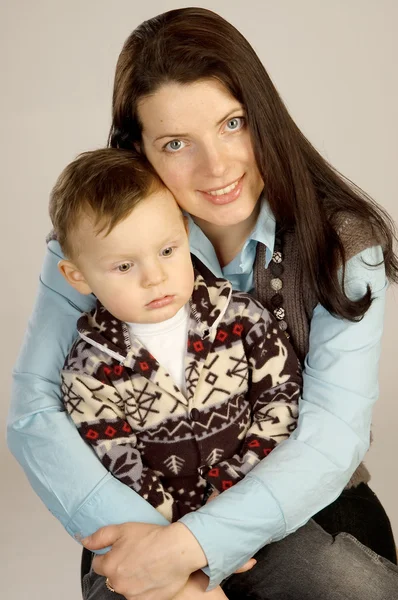 stock image Smiling mother with her son