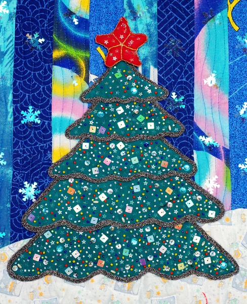Patchwork árvore de Natal — Fotografia de Stock