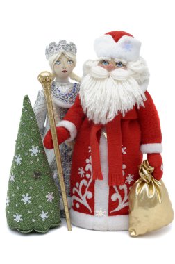 Grandfather Frost with Snowmaiden clipart