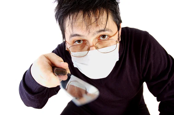 Man in een masker met mes — Stockfoto