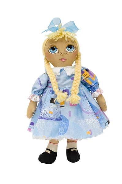 Menina boneca artesanal — Fotografia de Stock
