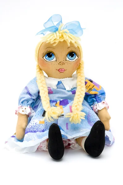 Menina boneca artesanal — Fotografia de Stock