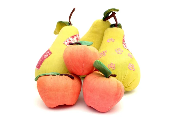 Textile apples and pears — Stock Photo, Image