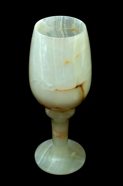 stock image Stone goblet on black