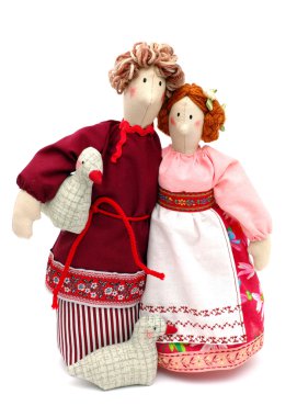 Couple of peasants in traditional dress clipart