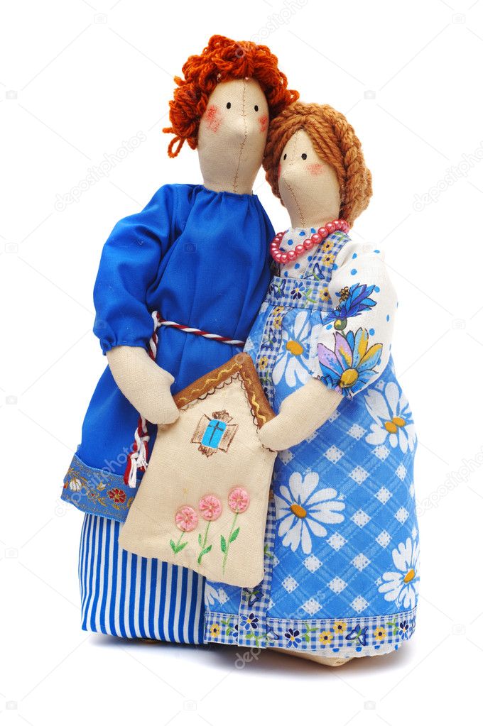 Couple of peasants in traditional dress