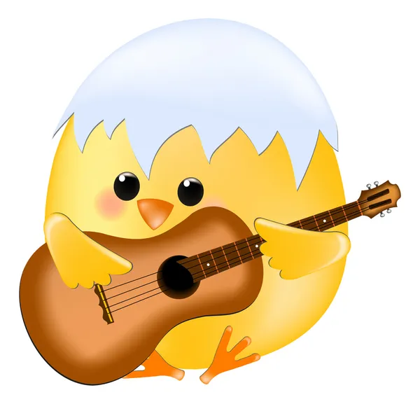 Chick met gitaar — Stockvector