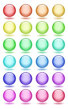 Set of glass balls icons clipart