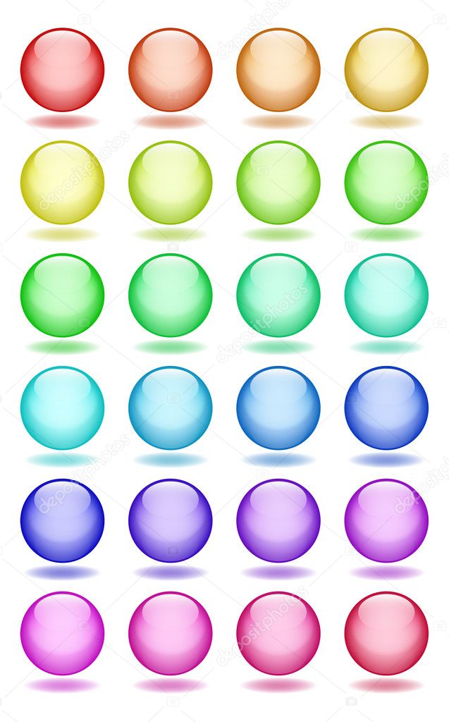 Set of glass balls icons