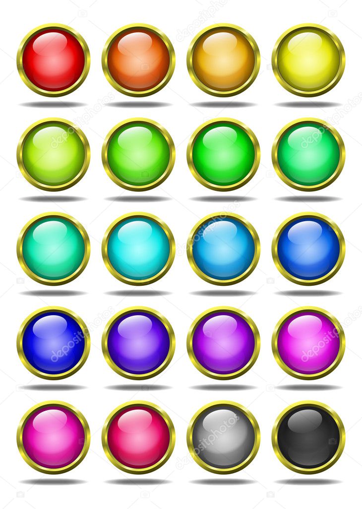 Vector set of buttons