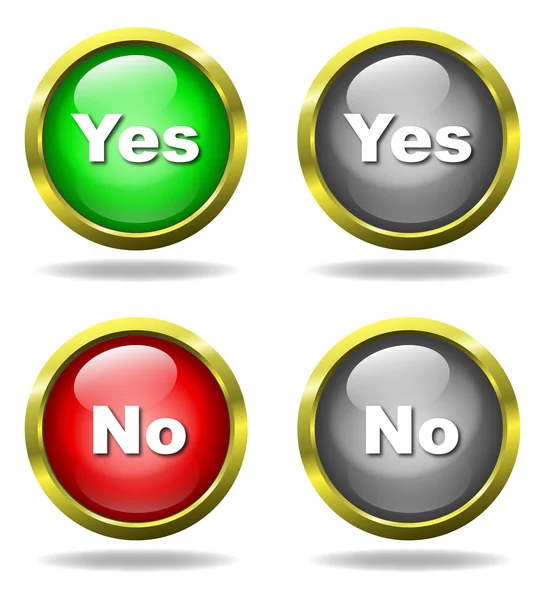 Set of glass Yes - No buttons — Stock Photo, Image