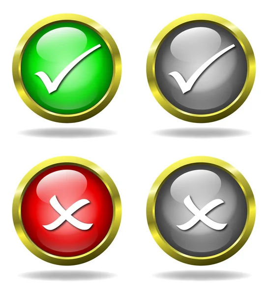 Set of glass Accept - Reject buttons — Stock Photo, Image