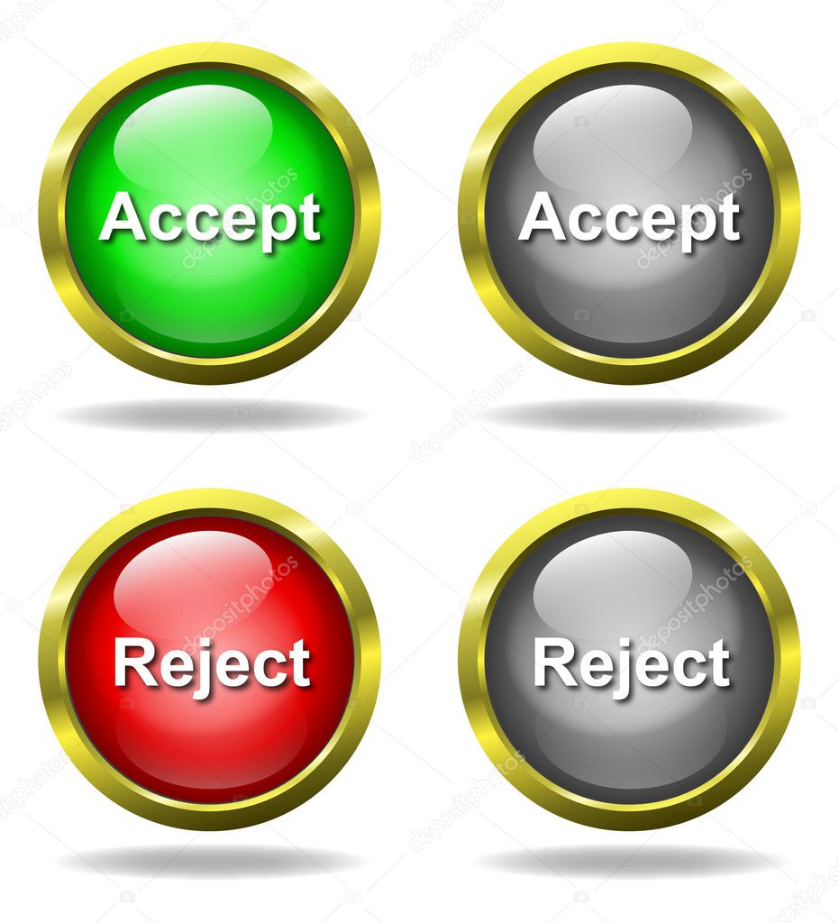 Set of glass Accept - Reject buttons