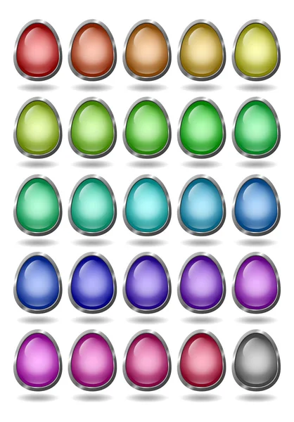 Glass eggs in silver rims — Stock Photo, Image