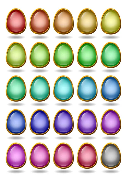 Стеклянные яйца в золотых ободках — стоковое фото