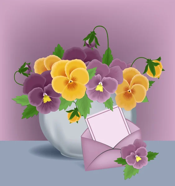 在花盆里的紫罗兰 — 图库照片