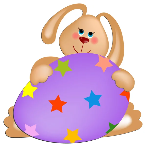 Velikonoční králík s malované vajíčko — Stockový vektor