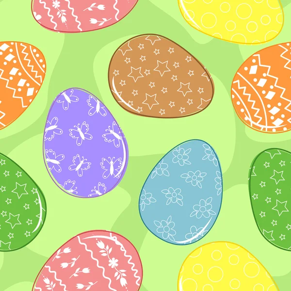 Paskalya yumurta ile sorunsuz arka plan — Stok Vektör
